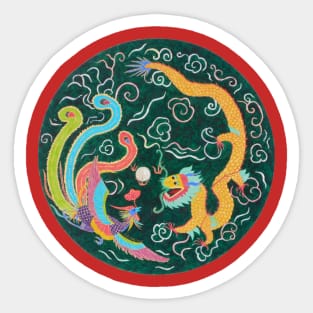 Dragon and Phoenix Sticker